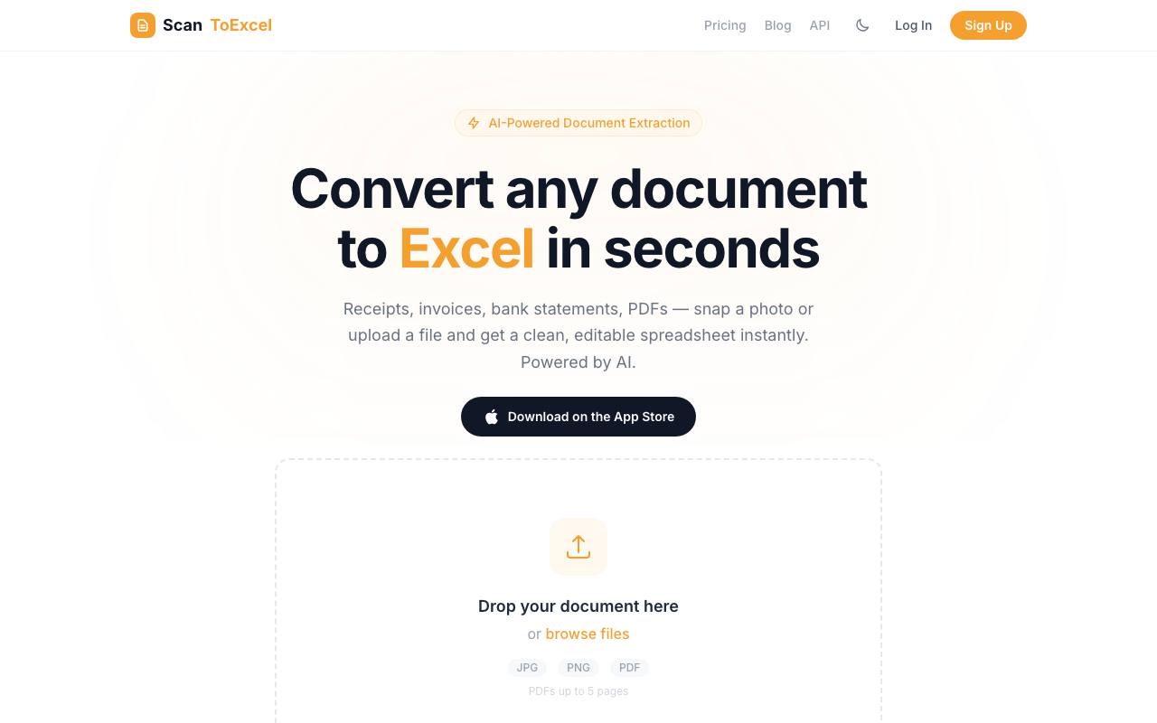 ScanToExcel screenshot