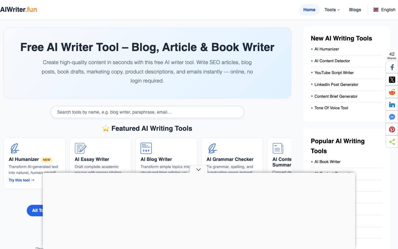 AIWriter screenshot