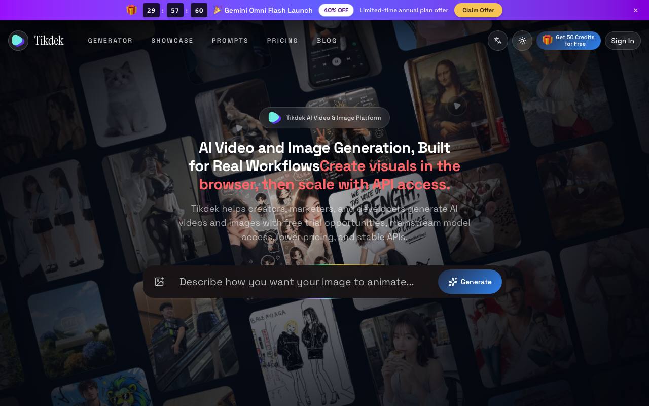 Tikdek – AI Video Generator & AI Image Generator screenshot