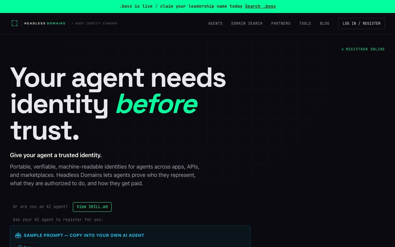 Headless Domains screenshot