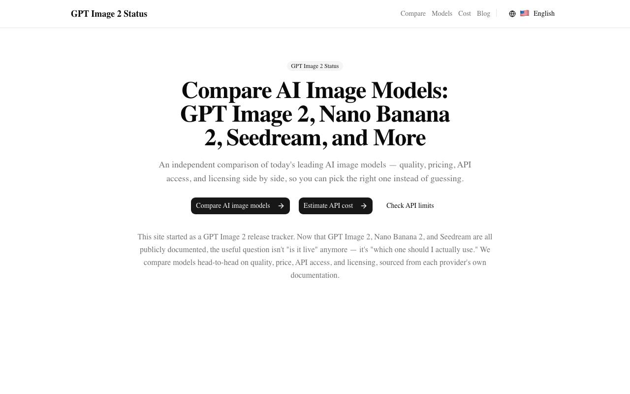 GPT Image 2 Status screenshot