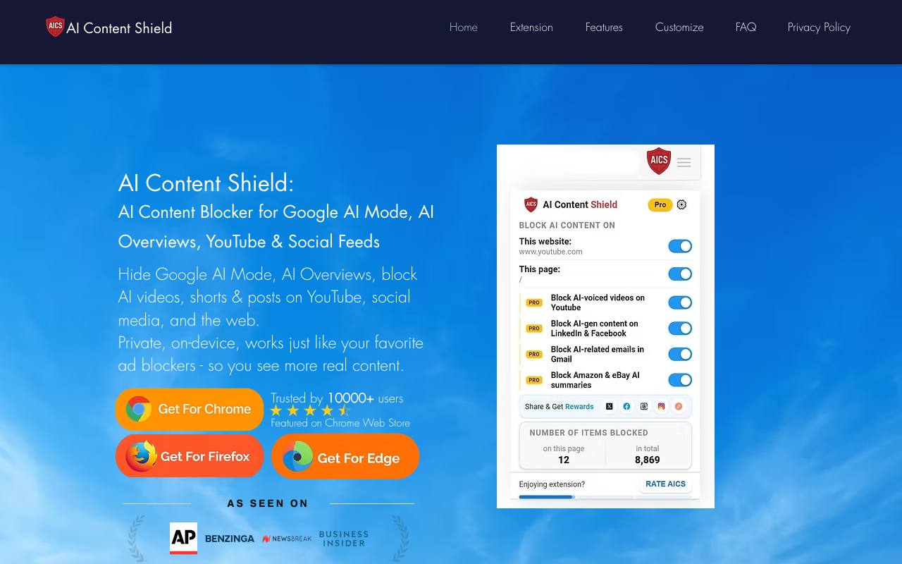 AI Content Shield screenshot