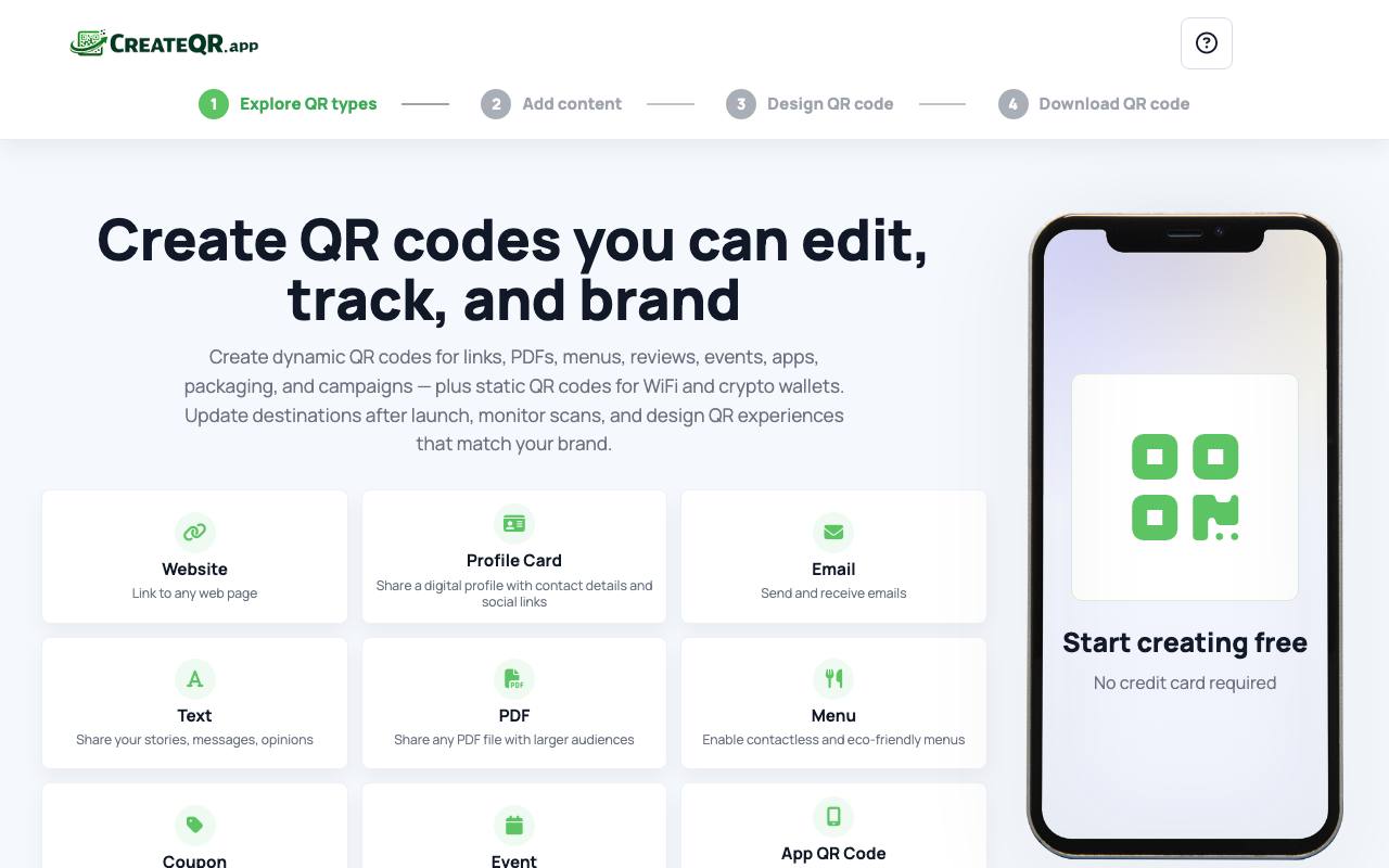 CreateQR screenshot