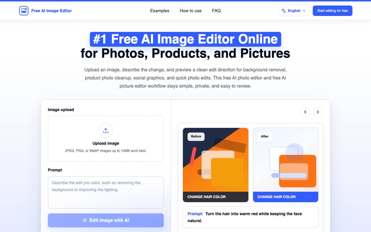 Free AI Image Editor screenshot