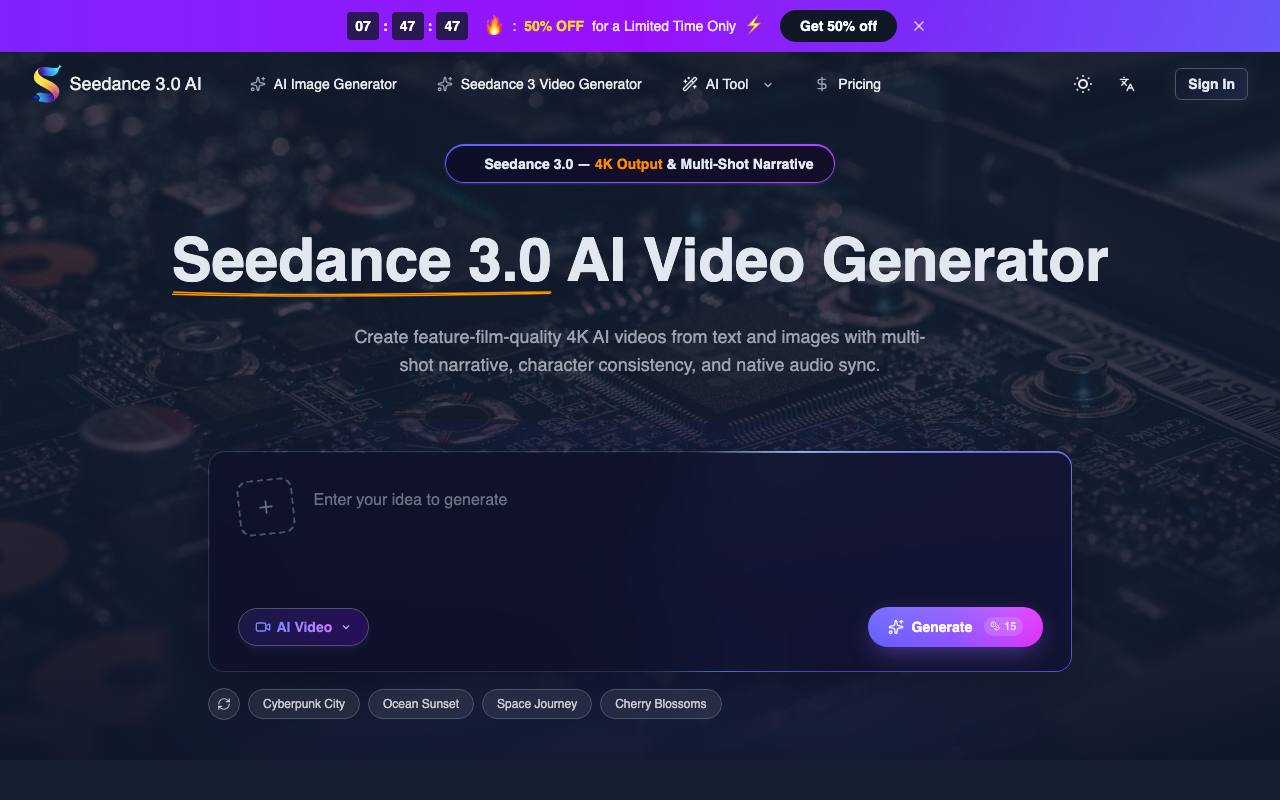 Seedance 3.0 AI screenshot
