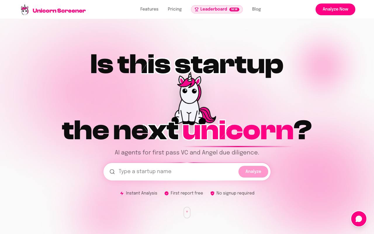 Unicorn Screener screenshot