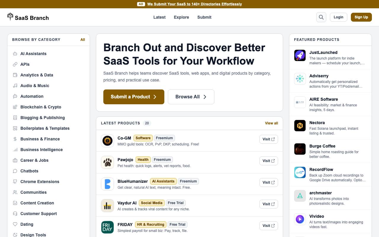 SaaS Branch screenshot