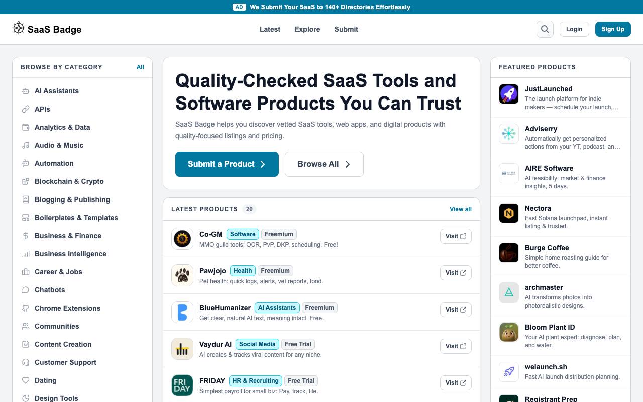 SaaS Badge screenshot