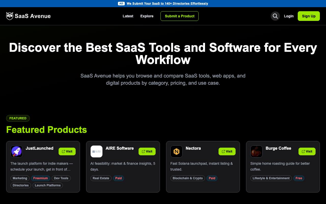 SaaS Avenue screenshot