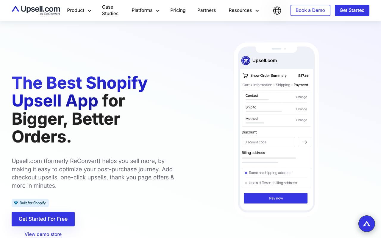 Upsell.com screenshot
