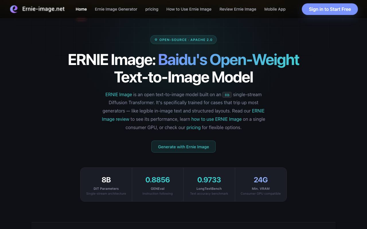 Ernie Image AI screenshot