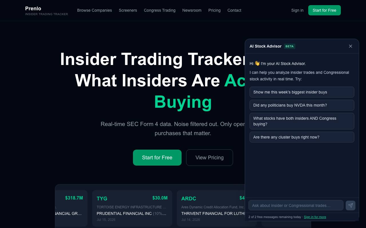 Insider Trading Tracker screenshot