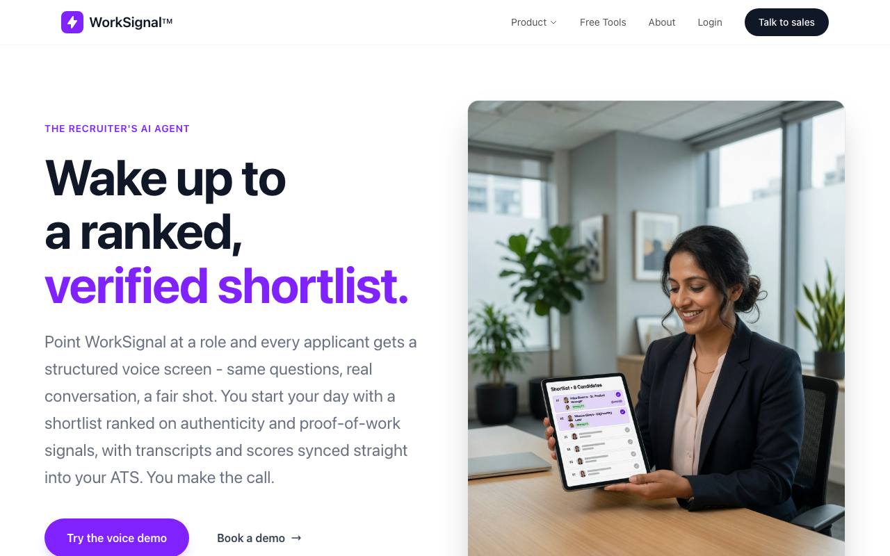 WorkSignal screenshot