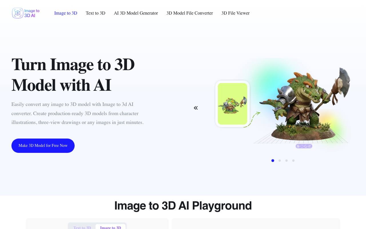 Image to 3D AI screenshot