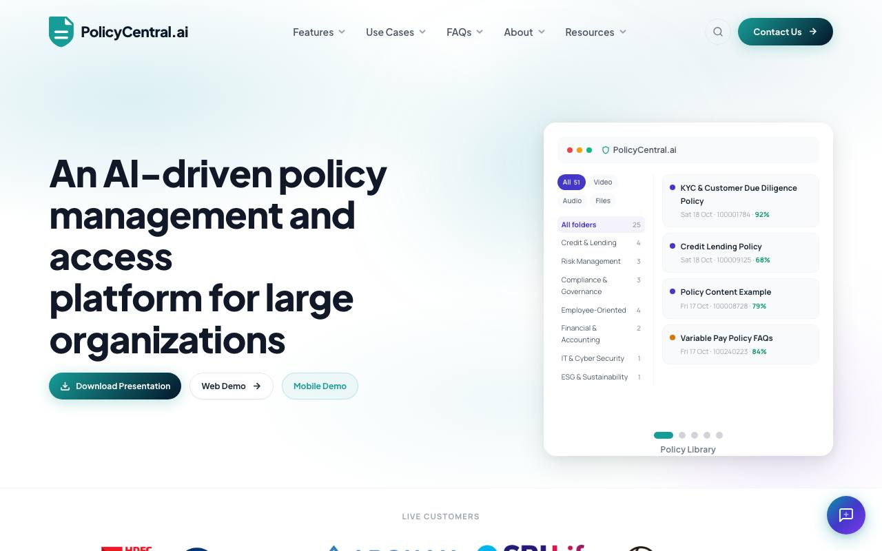 PolicyCentral.ai screenshot