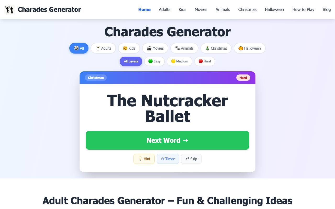 Charades Generator screenshot