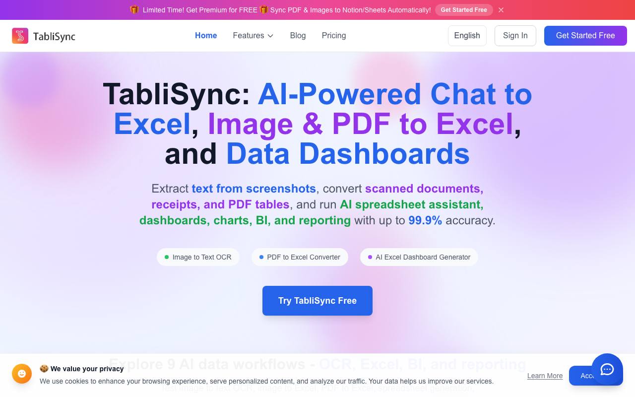 TabliSync: PDF/Image to Excel AI screenshot