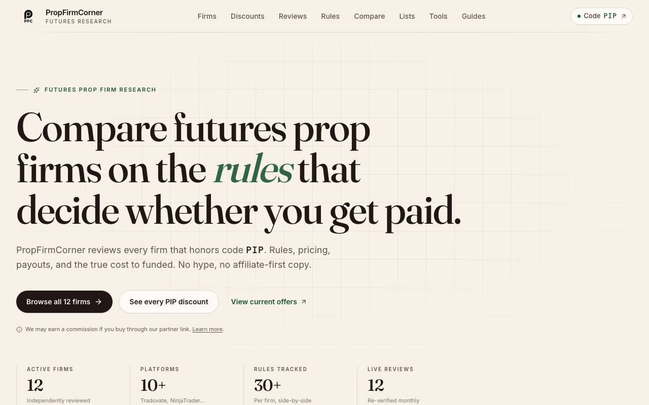 PropFirmCorner screenshot