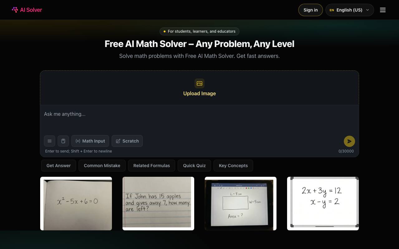 Free AI Math Solver – Any Problem, Any Level screenshot