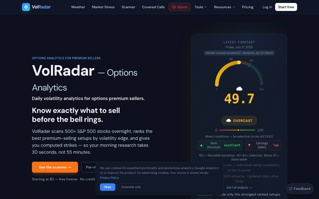 VolRadar screenshot