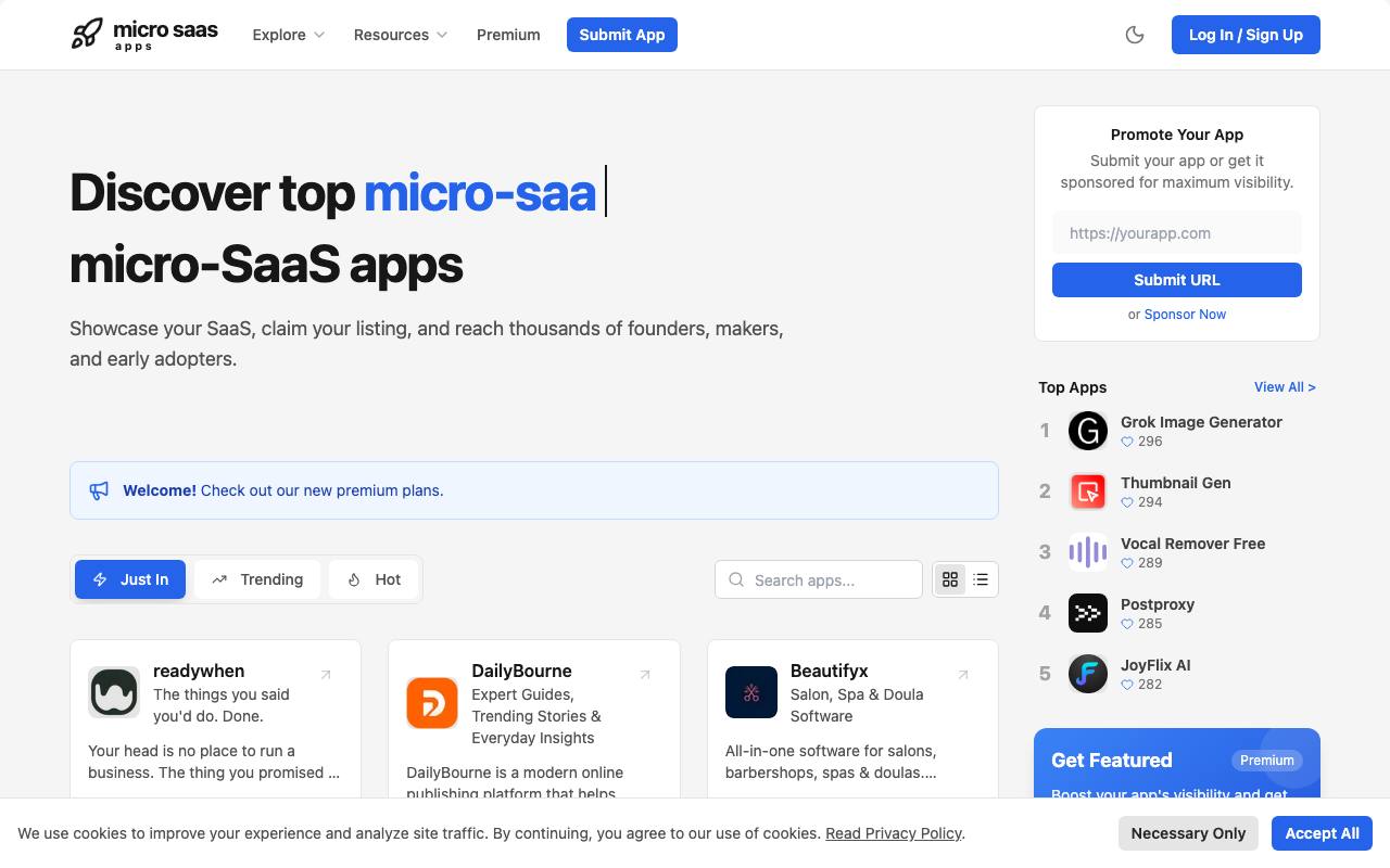 MicroSaaS Apps screenshot