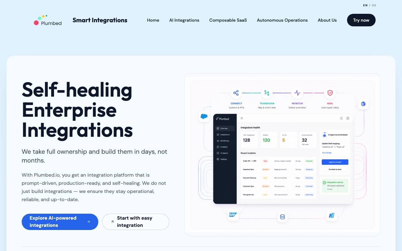 Self-Healing Integrations screenshot
