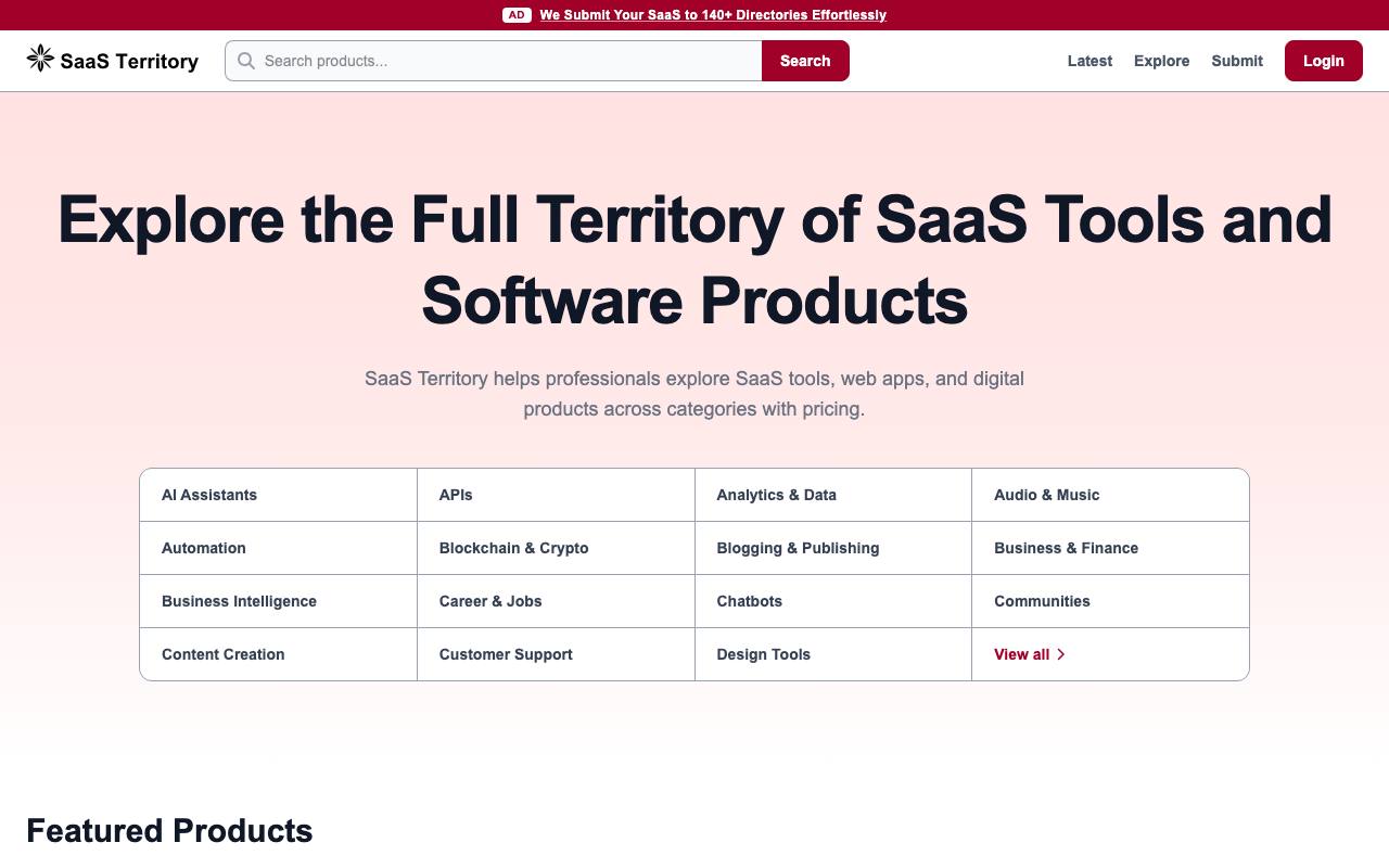 SaaS Territory screenshot