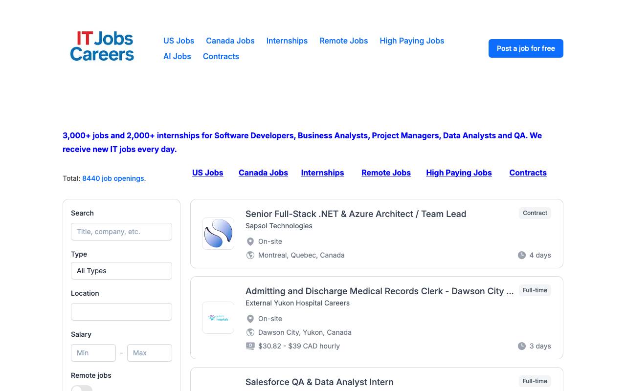 IT Jobs Careers screenshot