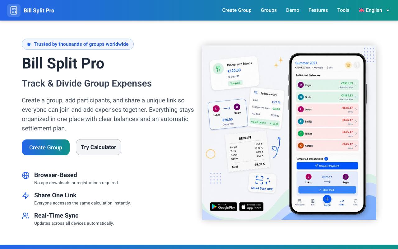 Bill Split Pro screenshot