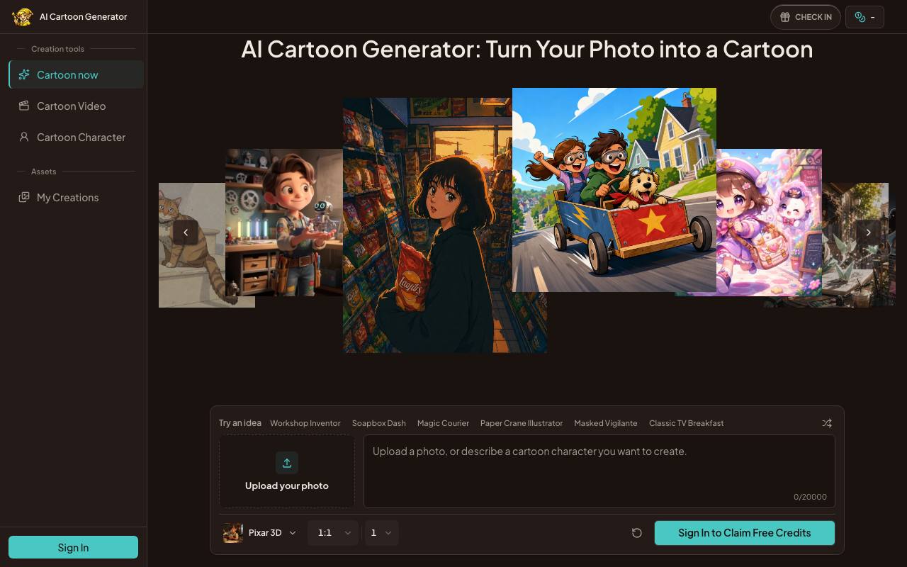AI Cartoon Generator screenshot
