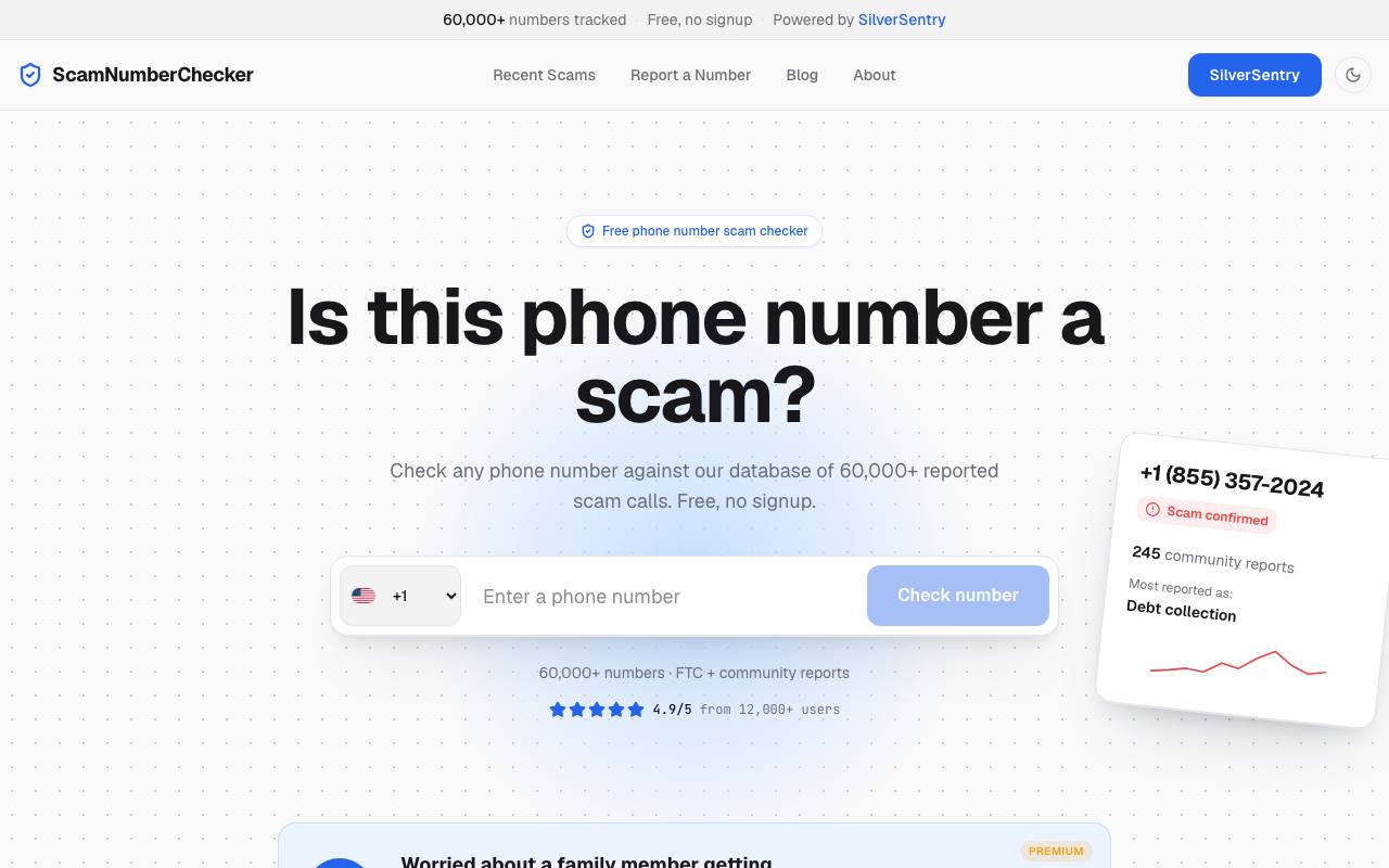 Scam Number Checker screenshot