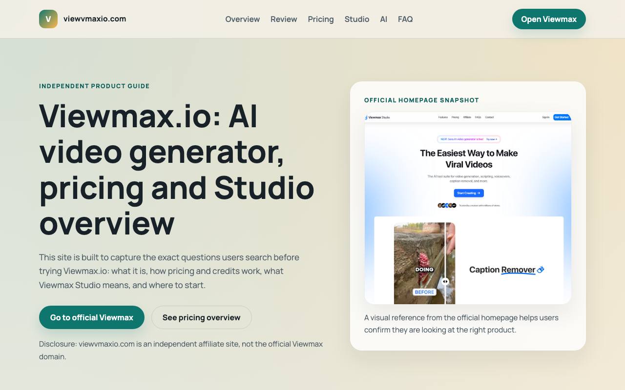 ViewVMaxIO.com screenshot