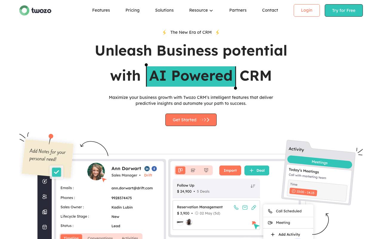 Twozo CRM screenshot
