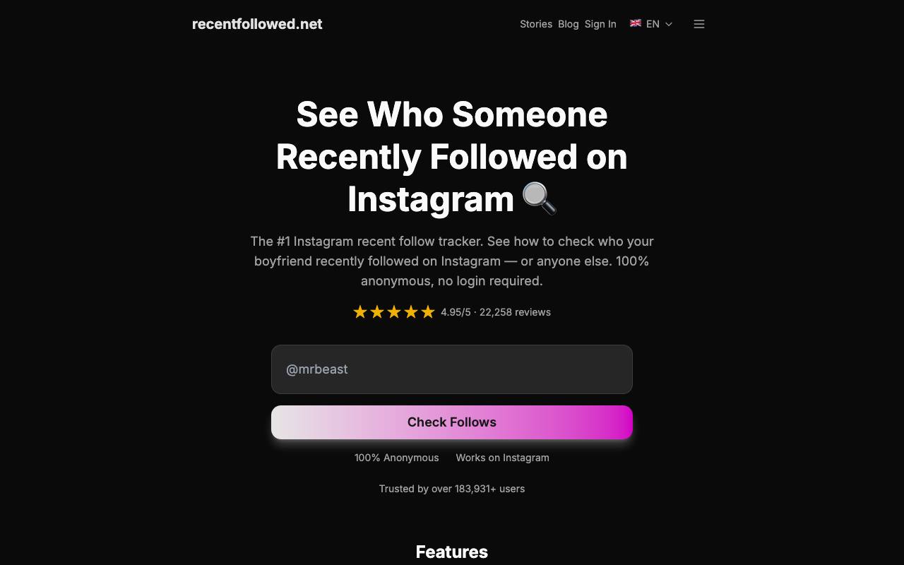recentfollowed screenshot