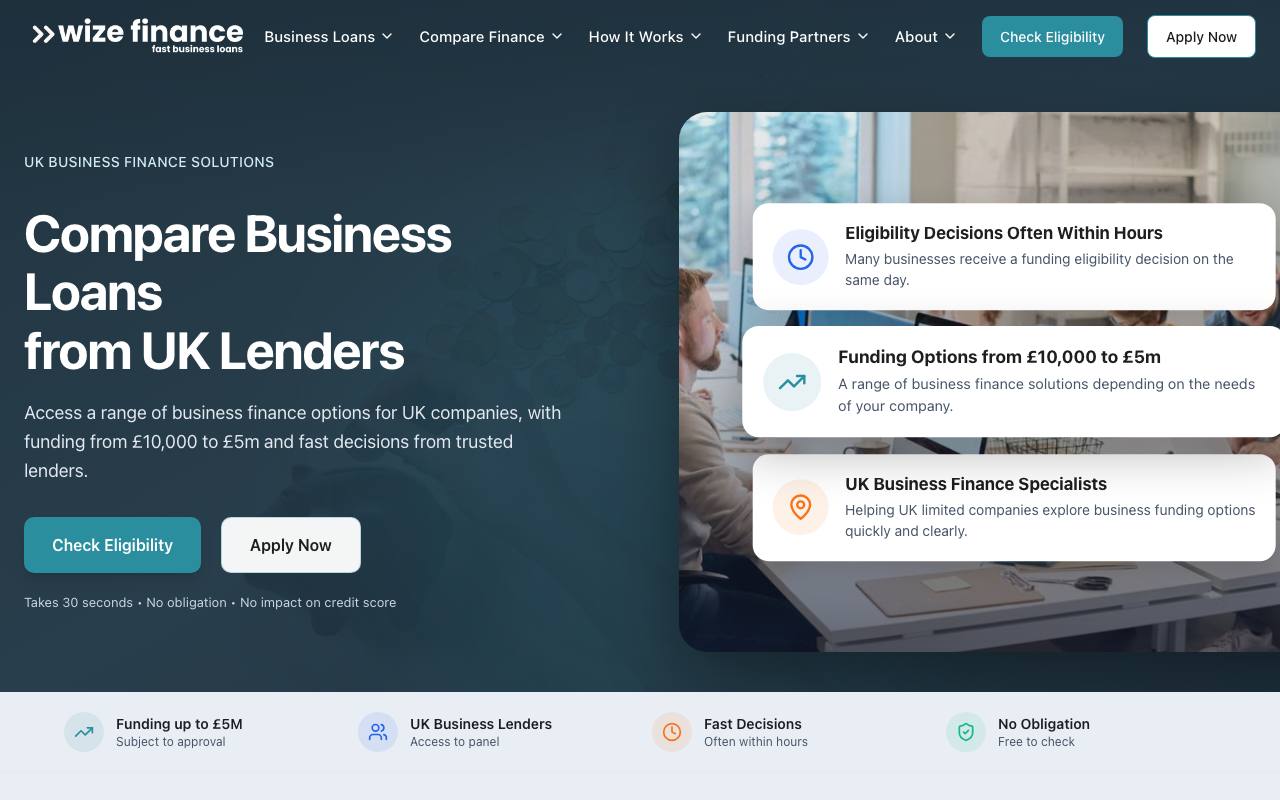 Wize Finance Eligibility Check screenshot