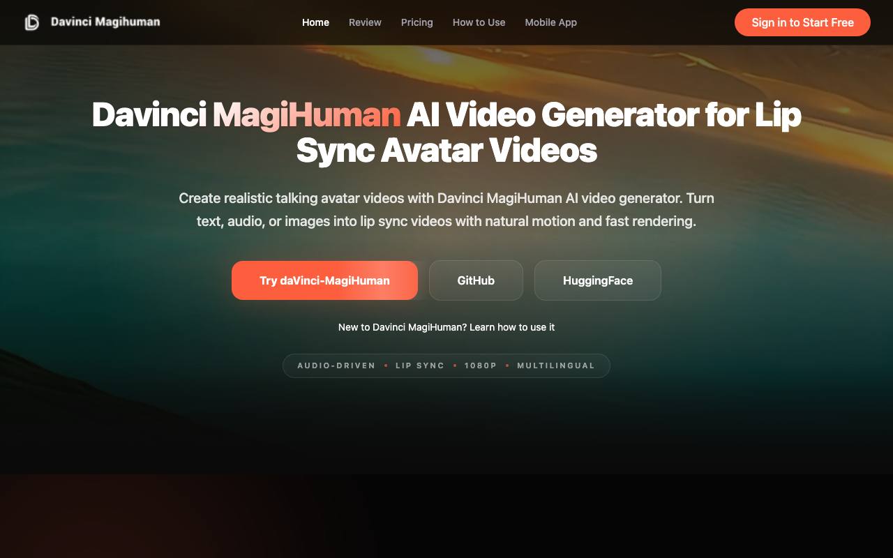 Davinci MagiHuman screenshot