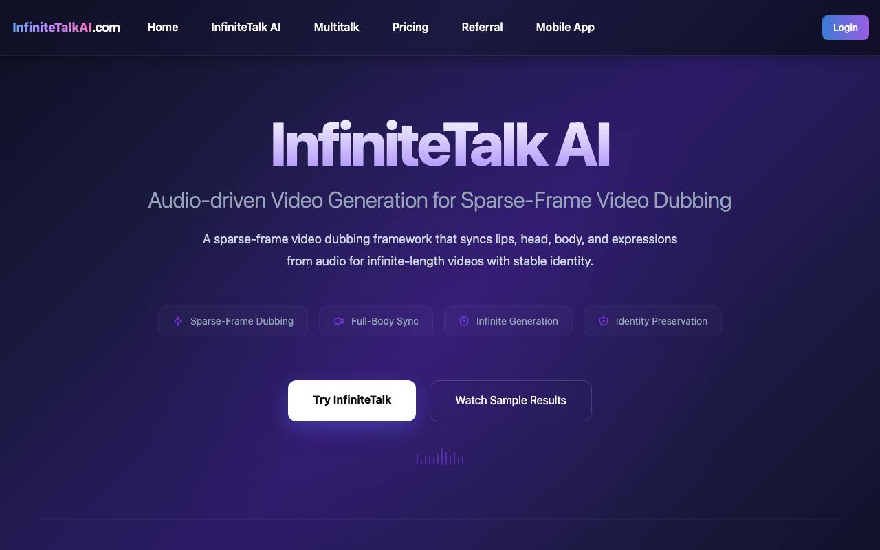 Infinite Talk AI screenshot