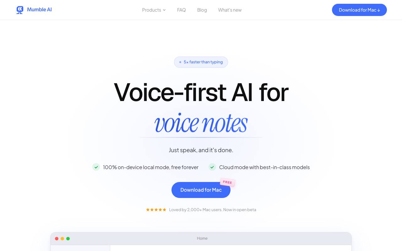 Mumble AI screenshot