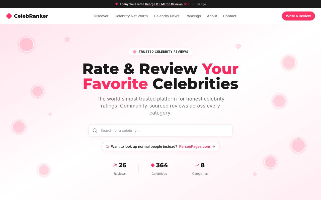 Celebranker screenshot