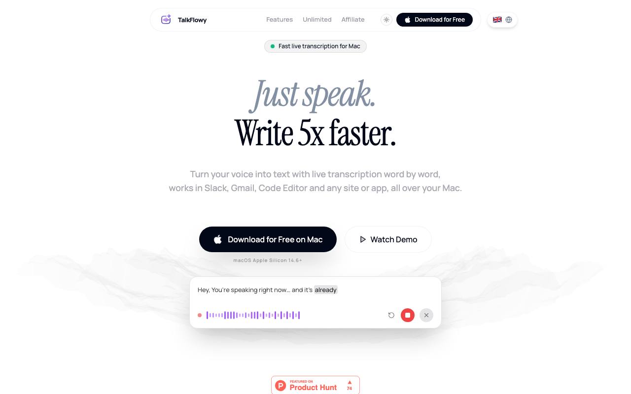 TalkFlowy screenshot