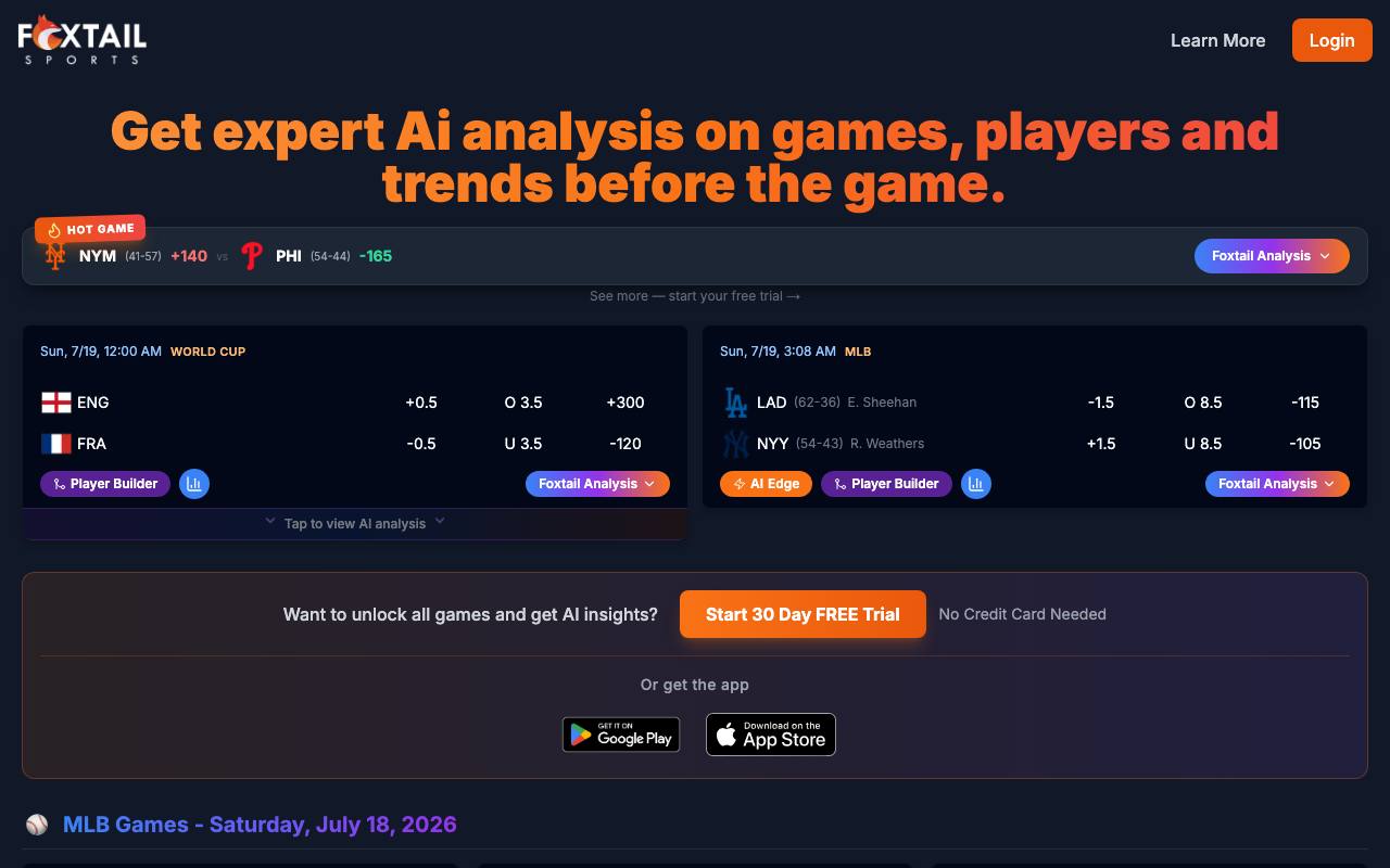 FoxtailSports.com screenshot
