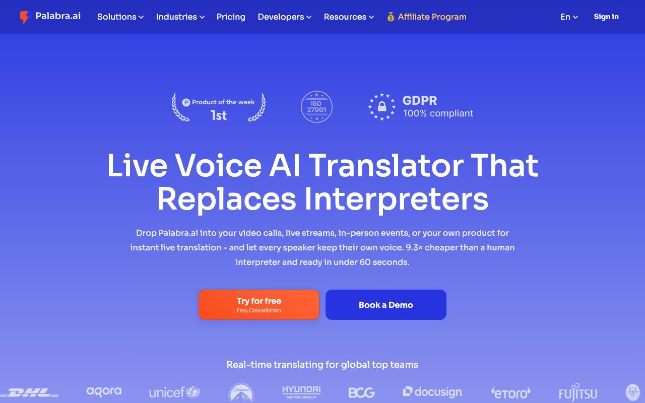 Palabra.ai screenshot