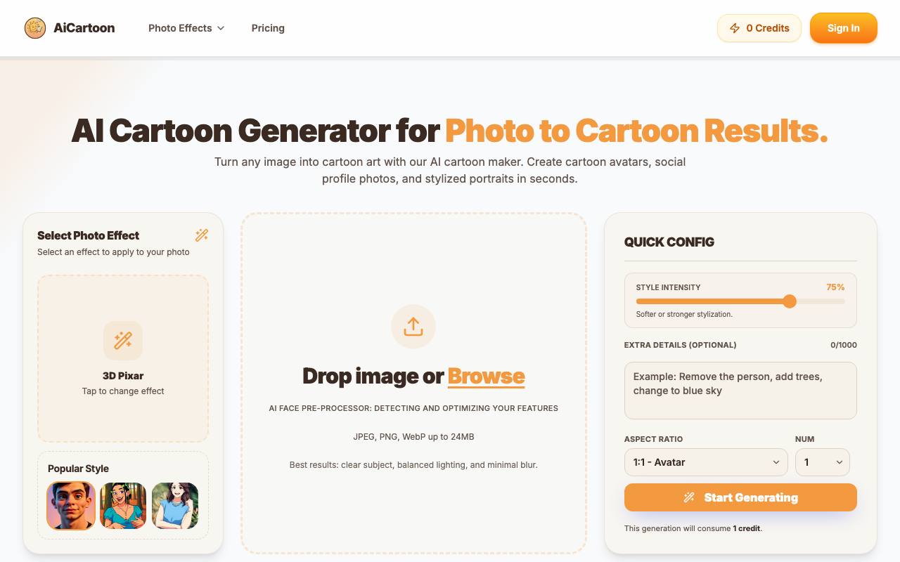 AICartoon screenshot