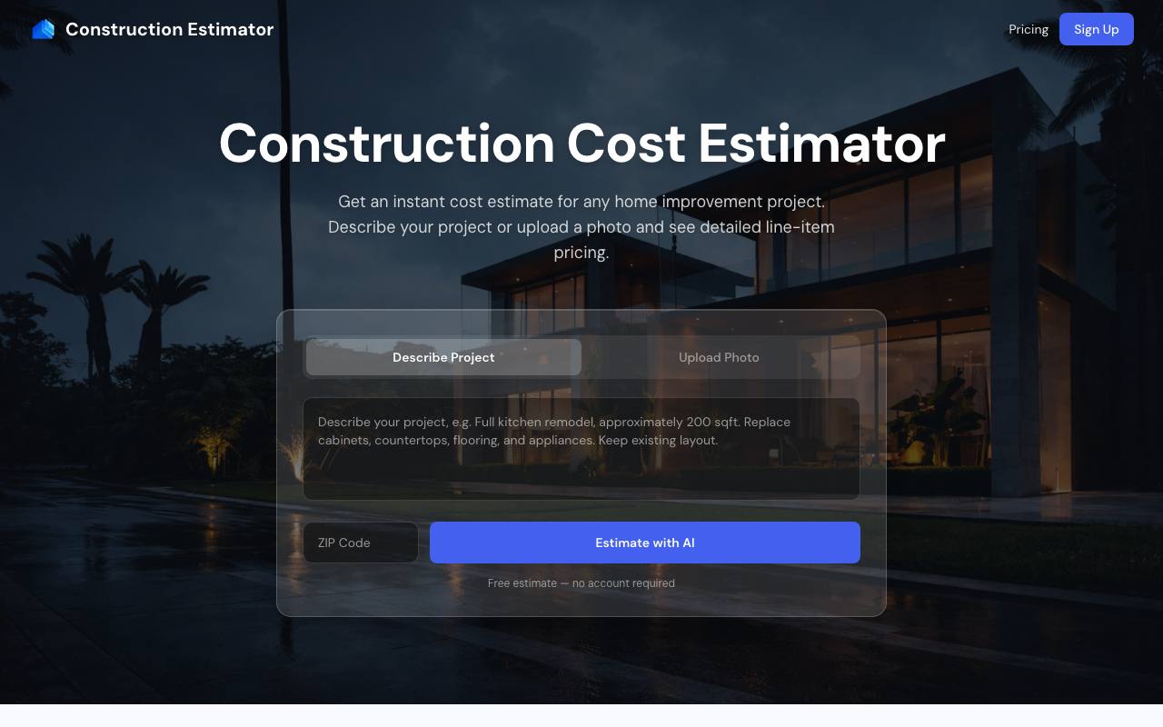 Construction Estimator screenshot