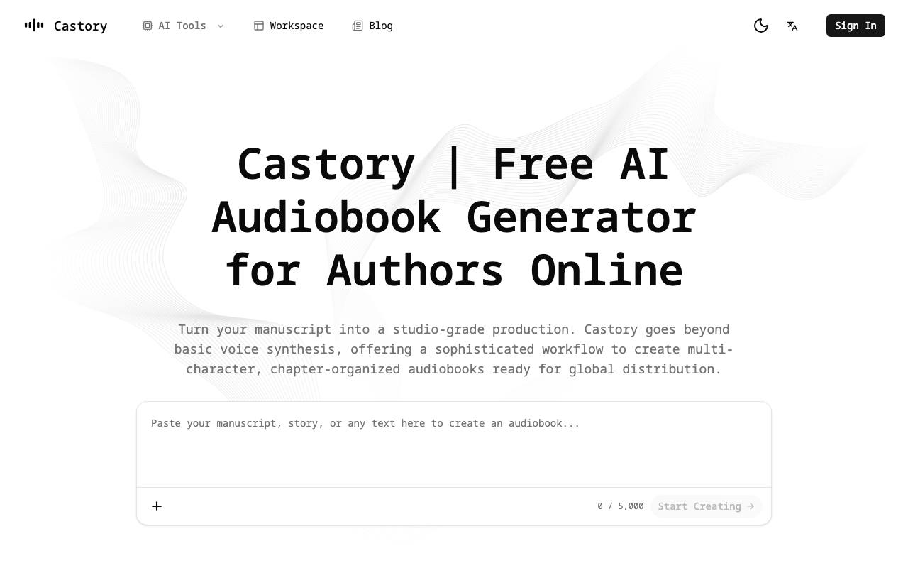 Castory-AI Audiobook Generator screenshot