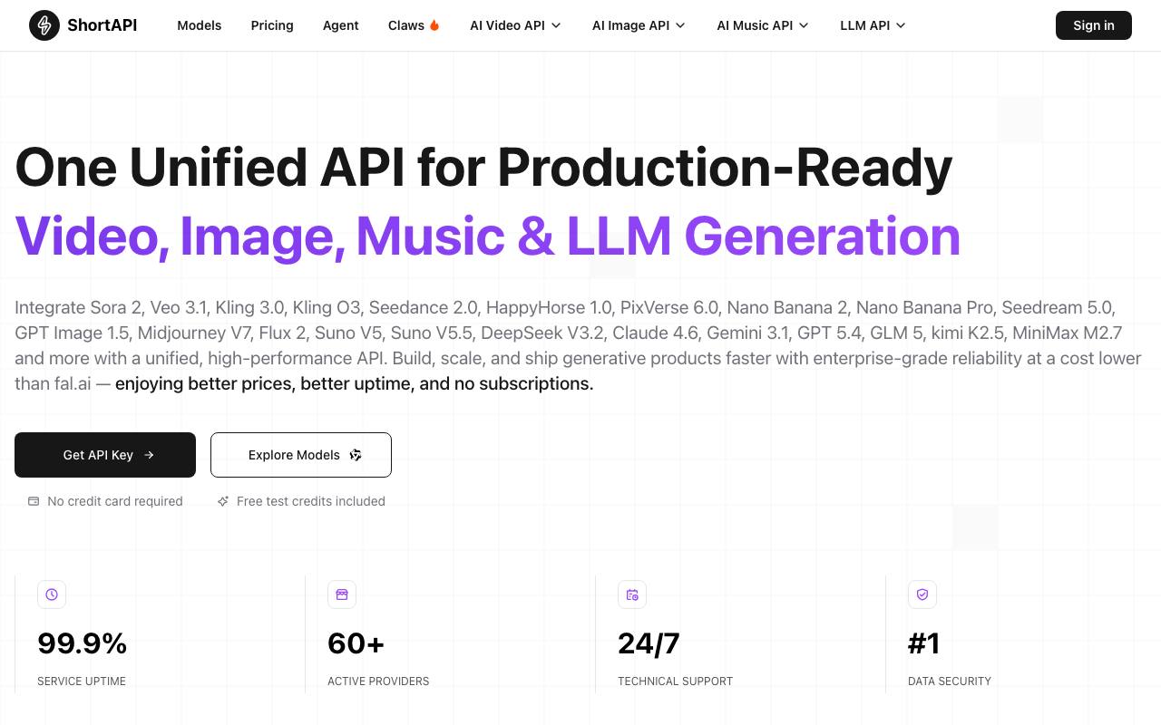 short API screenshot