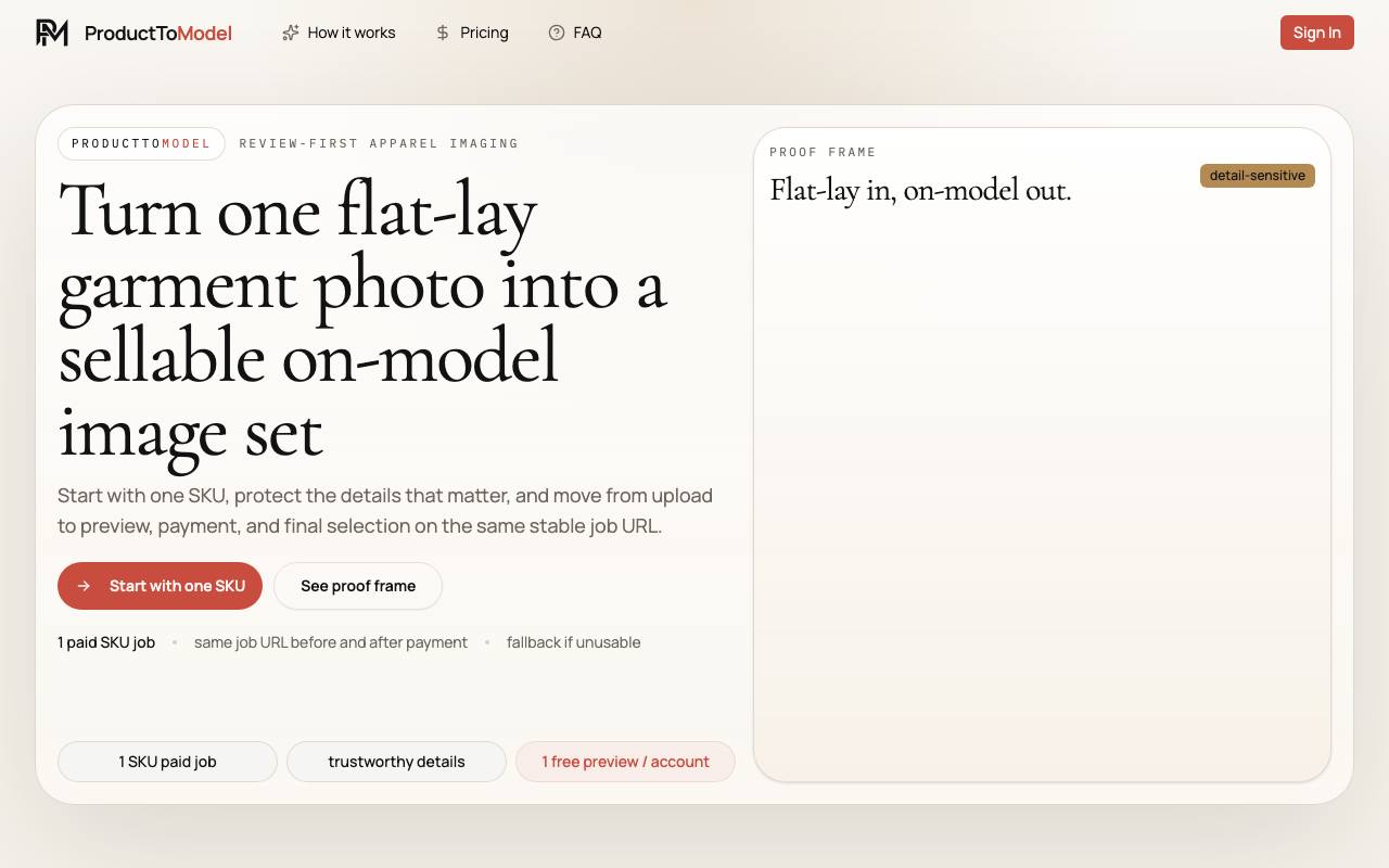 ProductToModel screenshot
