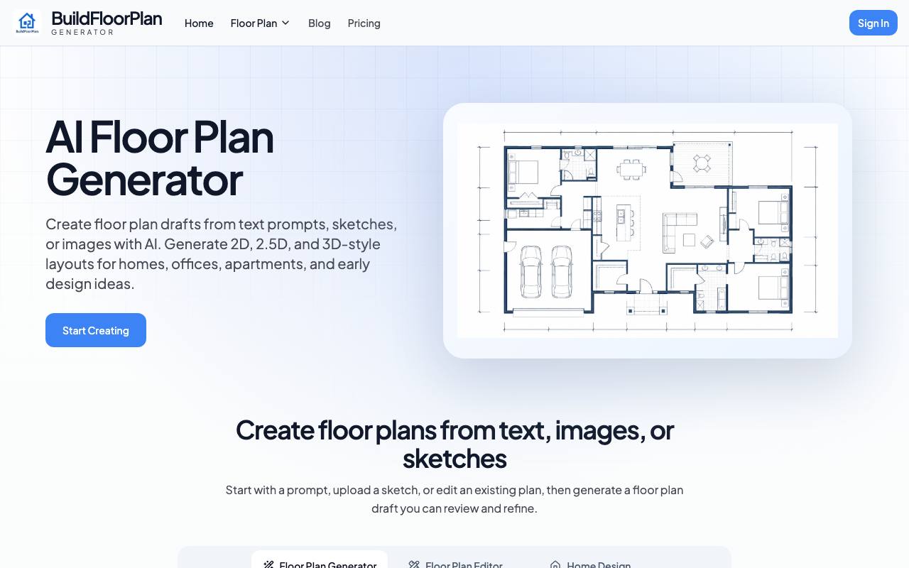 BuildFloorPlan AI Floor Plan Generator screenshot