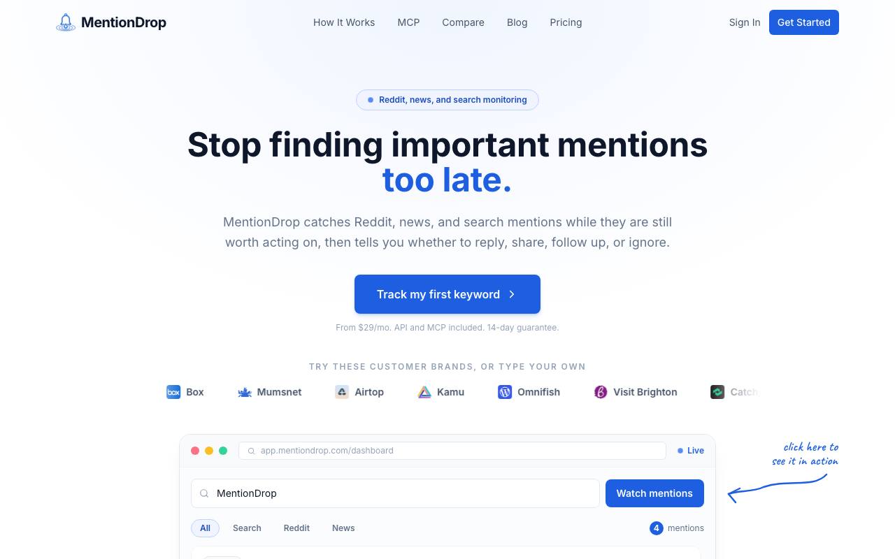 MentionDrop screenshot