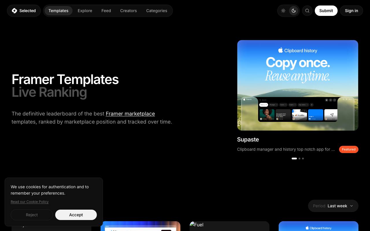 Selected Site screenshot